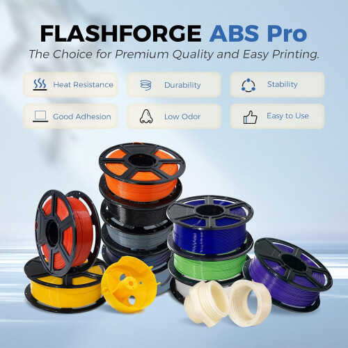 Νήμα ABS Pro 1,75 χιλ. μαύρο, καρούλι 1 κιλού, ακρίβεια 0,02 χιλ., ανθεκτικό στη θερμότητα 1