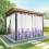Cortinas externas impermeáveis com estampa floral roxa, 54x108 polegadas (137x274 cm). 1