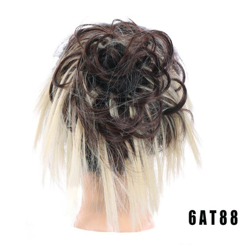 Chignon synthétique décoiffé, chouchou élastique, chignon lisse, postiche, extension de queue de cheval 1