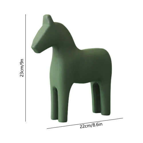 Sculptură de cal din lemn, decor modern, 1 piesă 2