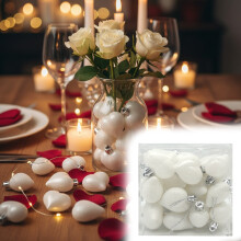 White Heart Ornaments 24 pcs 2 x 1.7 inches
