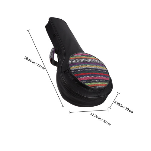 1Pc Black Nylon Mandolin Bag Portable Carrying Case with Adjustable Shoulder Strap 1