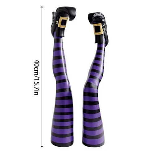 Décoration d'extérieur pour Halloween : jambe de sorcière maléfique (1 pièce) 2