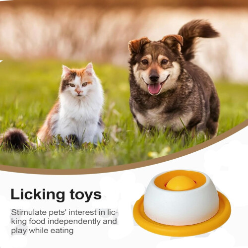 Lick Sphere Canine Bowl with Floating Ball System Yellow 1