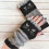 Gants tricotés sans doigts patchwork brodés de chat 5