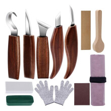 Wood Carving Tools Set, 12 in 1 Wooden Carving Tool Kit for Beginners, DIY Carving, Sculpture and Wax Carving