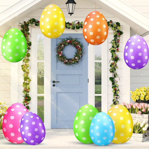 2026 Œufs de Pâques gonflables, décorations colorées à suspendre, ensemble 2