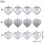 Valentine's Day Decorations Silver Heart Ornaments 24-Pack 3