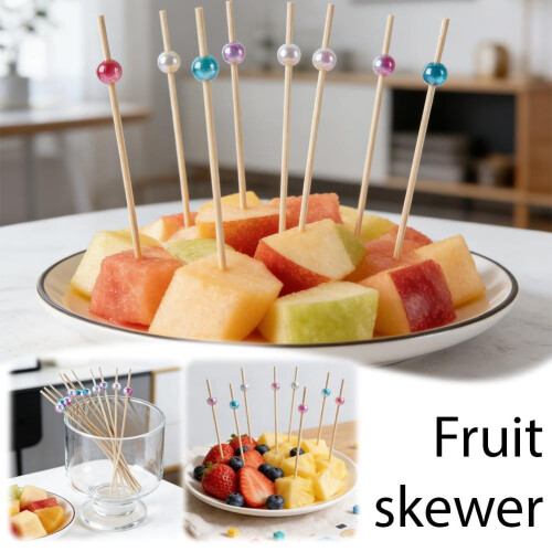 Puiset hedelmätikut helmillä – 100 kpl, 12 cm 1