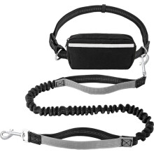 Multifunctional Sports Waist Bag Extended Hand Free Leash Adjustable for Dog Walking and Leash Pet