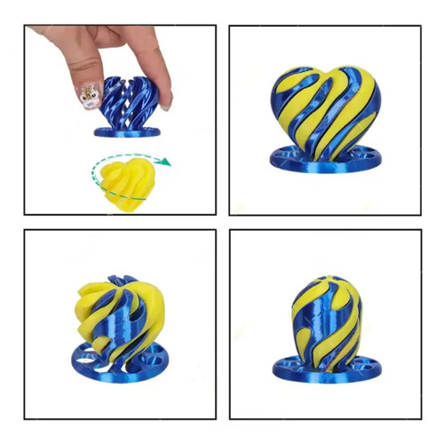 1pc 3D Printed Spiral Impossible Passthrough Fidget Decompression Spinning Three-Dimensional Structure Stress Ornaments 2