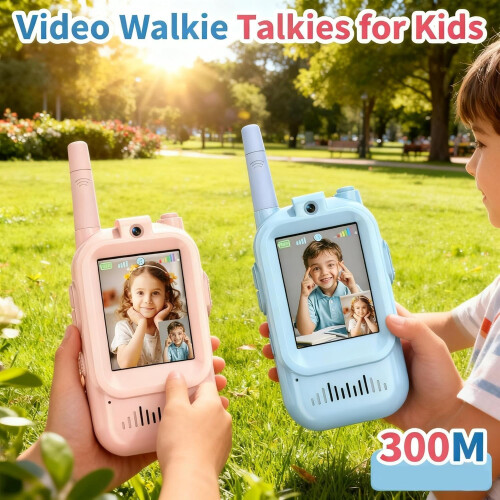 2026Βιντεο-walkie talkie για παιδιά, 2 επαναφορτιζόμενα ενδοεπικοινωνιακά ακουστικά, 2