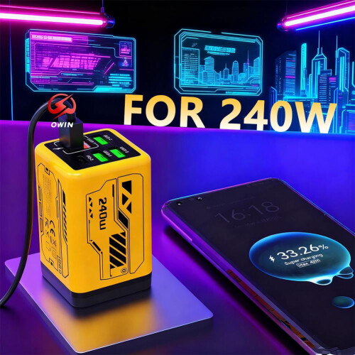 Πρίζα USB C 240W 6-θυρών διπλής θύρας PD τροφοδοτικό QC Multi 1