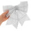 Laço grande prateado de Natal com strass, ideal para decoração de festas e feriados, 26,7 cm (10,5 polegadas). 5