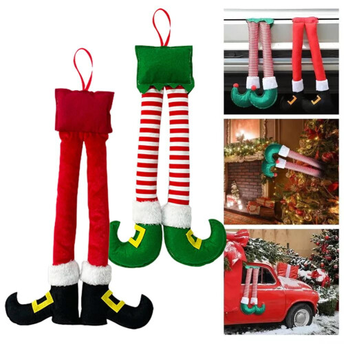 Christmas striped red leg hanging tree ornament 2