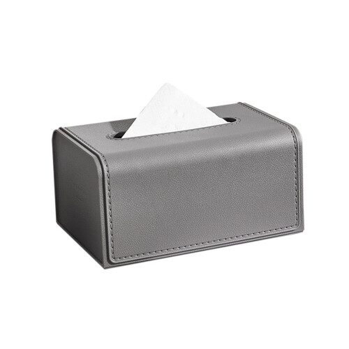 Porta-lenços de plástico cinza retangular, moderno e universal, ideal para presentear a família. 1