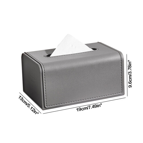Porta-lenços de plástico cinza retangular, moderno e universal, ideal para presentear a família. 2