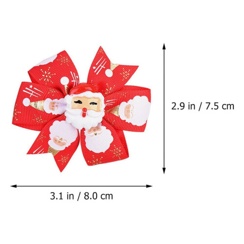 Conjunto de 10 presilhas de cabelo em cores sortidas para meninas, perfeitas para o Natal. 8 x 7,5 cm (3,1 x 3 polegadas). 1