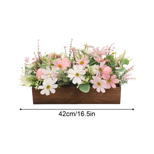 Osterdeko-Box mit künstlichen Blumen und Eiern 2