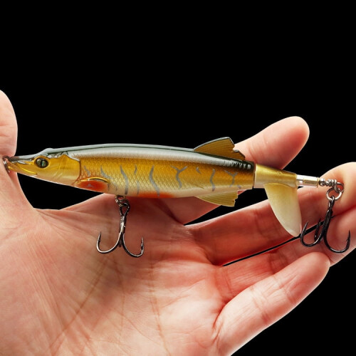 2PC Fishing Lures Jigs Spiral Propeller Surface Tractor Simulation compatible with Sharp Hook Hard Bait 2