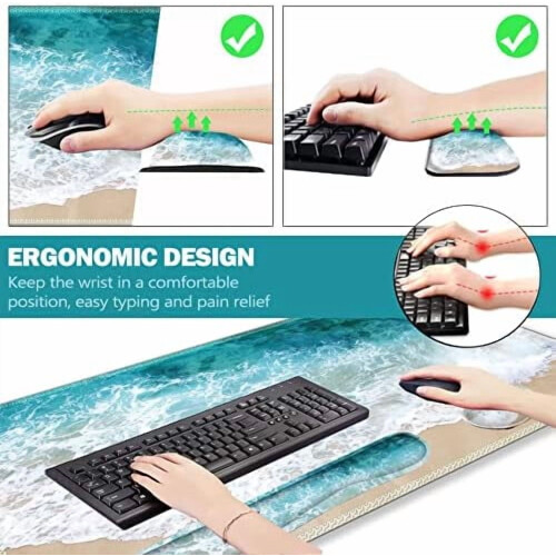 Σετ XXL Gaming Mouse Pad με στήριγμα καρπού, μαξιλάρι, υποπόδιο και πατάκι γραφείου από 1