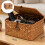 Lightweight Portable Wicker Storage Basket with Cover-small 4