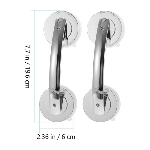 KALLORY Safety Grab Bars for Bathroom2Pcs Silver Door Handle for Elderly ABS Engineering Plastics7.7X2.4in 1