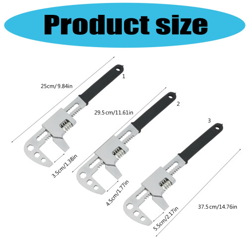 Right-Angled Adjustable Wrench for Pipes, 1Piece 2