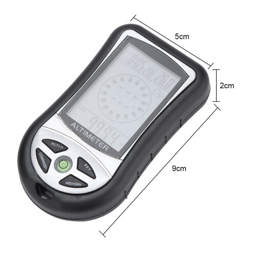 Black Multi-function Digital Altimeter Barometer Compass Weather Forecast For Outdoor Hiking, Compass, Digital Altimeter 1