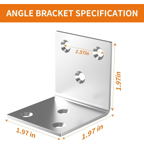 20 τεμάχια 2"x2"x2" από ανοξείδωτο χάλυβα, βαρέως τύπου, γωνιακές στηρίξεις 50mm για 1