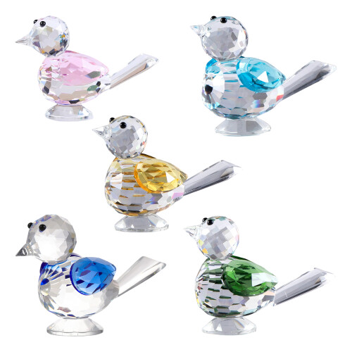 Exquisites Detailed Handcrafted Crystal Bird Figurine-Deep Blue 1