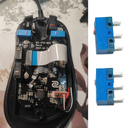 Microswitch 80 Million Clicks Life Gaming Mouse 3 Pin Dot for Computer Mouse Left Right Button 1