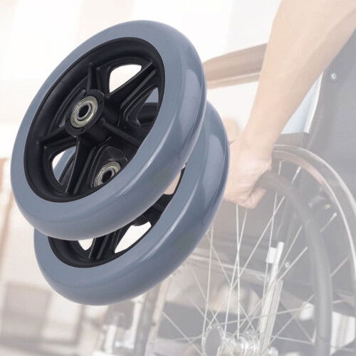Roda dianteira giratória para cadeira de rodas de 6/8 polegadas 1