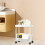 2-Layer Adjustable Rolling Storage Rack Cart, Large Capacity, ABS Plastic & Pipe Frame, Indoor/Outdoor Use 6