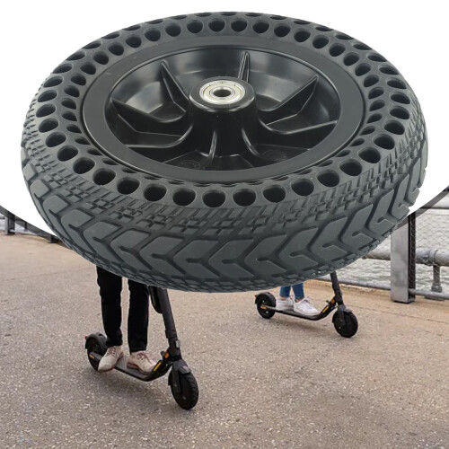 Roda inteira de 8 polegadas para patinete elétrico com pneu maciço 8X2 (200x50) e cubo de plástico. 1