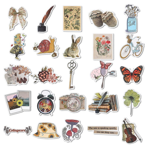 Αδιάβροχα αυτοκόλλητα βινυλίου Vintage Scrapbooking, 50 τεμάχια 2
