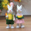 1Pair Resin Hare Sculpture Easter Decoration for Garden Yard 2