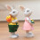 1Pair Resin Hare Sculpture Easter Decoration for Garden Yard 5