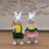 1Pair Resin Hare Sculpture Easter Decoration for Garden Yard 6