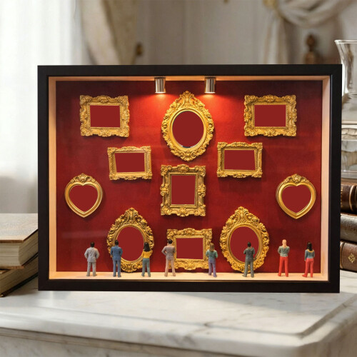 DIY Mini-Museen-Silhouetten-Box-Schatten-Box-Rahmen,-braun 1