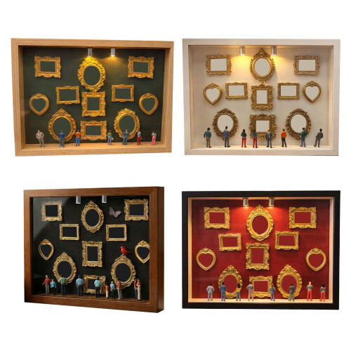 DIY Mini-Museen-Silhouetten-Box-Schatten-Box-Rahmen,-braun 2