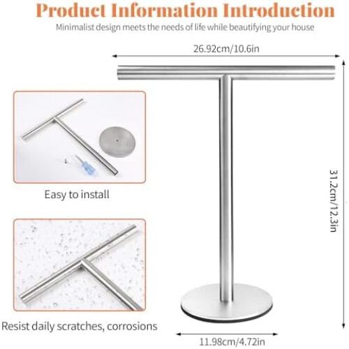 Stainless Steel Towel Holder Stand – 2 Pack 1