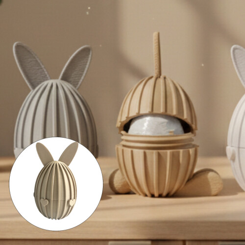 3D Printed Easter Eggs Shape Gift Box Festival-khaki Type A 2