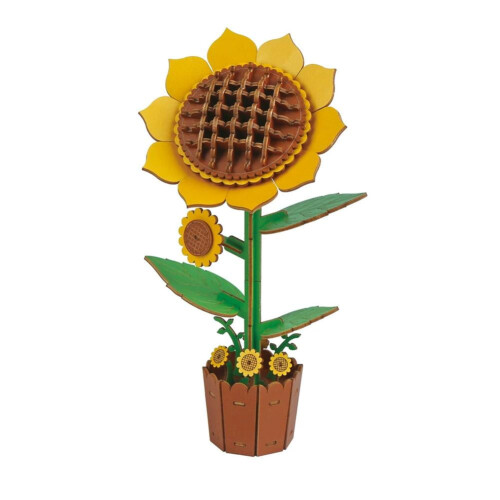 3D-träpussel med blommor för vuxna, 1 bit 1
