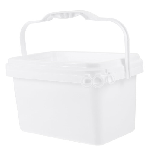 Cabilock white paint bucket 0.5 gallon square ABS with lid 2
