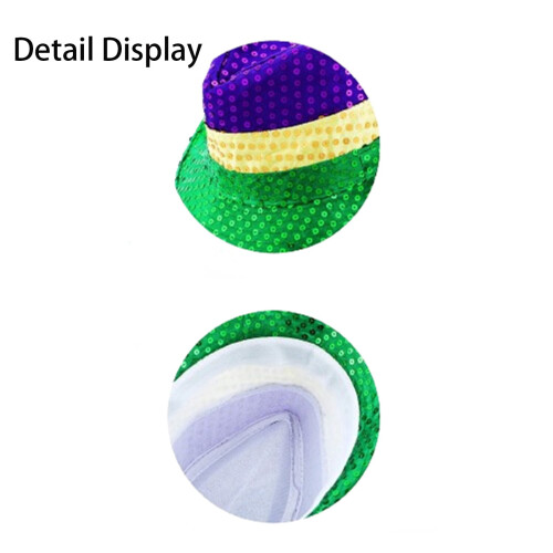 Καπέλο Mardi Gras με πούλιες και καπέλο Fedora, σετ αξεσουάρ Mardi Gras, μπομπονιέρες πάρτι 2