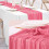 Caminho de mesa plissado boêmio rosa em poliéster 72x14 polegadas 4
