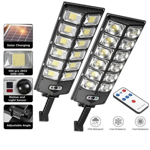 Poste de luz solar externo LED de ângulo amplo com sensor de movimento 1