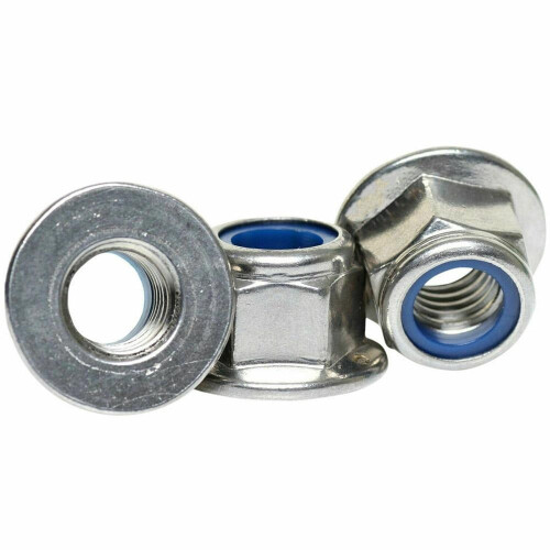 Nylon Insert Flange Hex Nuts 304 Stainless Steel M3–M12 1