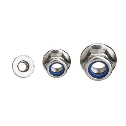 Nylon Insert Flange Hex Nuts 304 Stainless Steel M3–M12 2